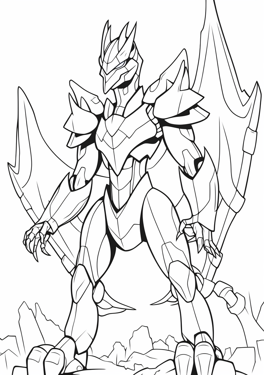 Rayquaza radiates with wavy, serpent-like body lines. printable coloring page, black and white, free download