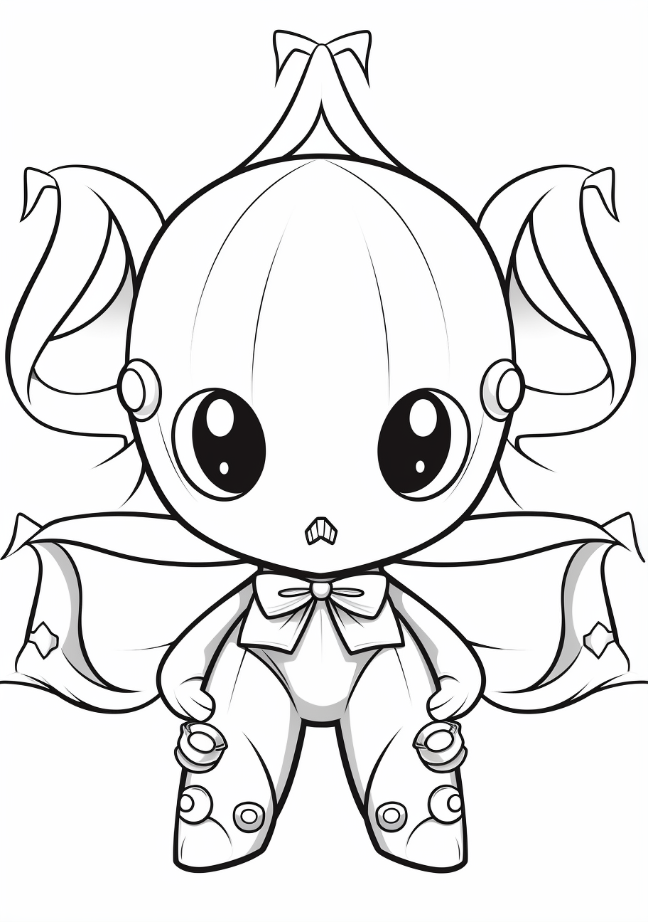 Drawing of an octopus in the anime style complete with expressive eyes and elaborate tentacles.