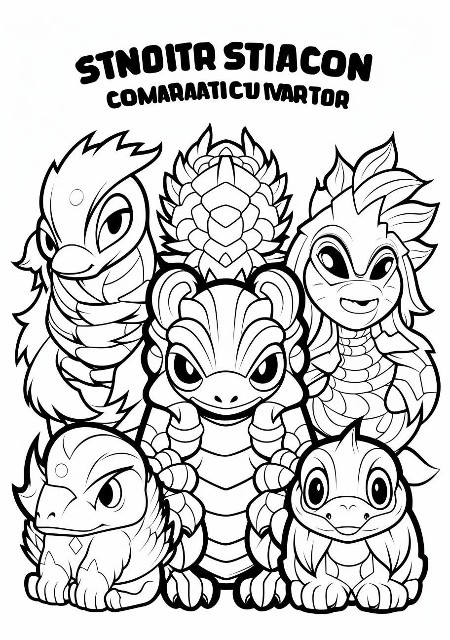 Featuring Generation 1 Pokemon starters with distinct, simple linework. printable coloring page, black and white, free download