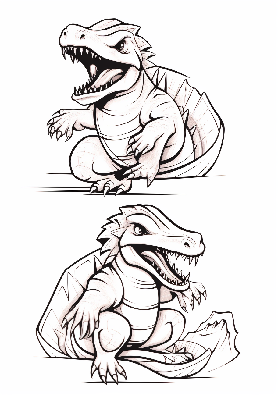 Charmander going through stages to evolve into Charmeleon and Charizard; distinctive flame features. printable coloring page, black and white, free download