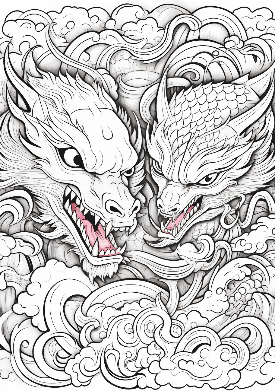 Classic Generation 1 Pokemon in battle, portrayed with intricate detail. printable coloring page, black and white, free download
