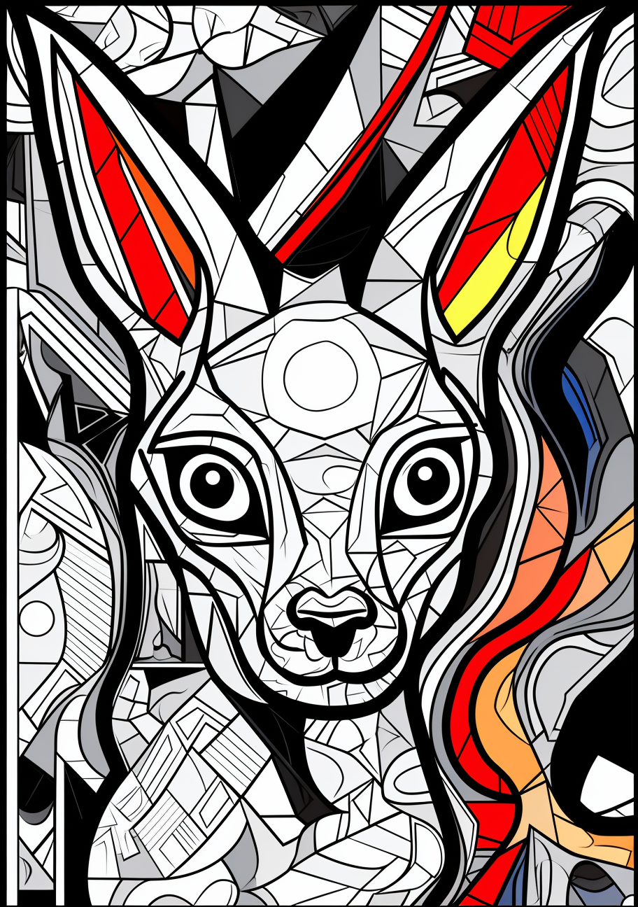 Abstract Roughness Re-Imagined embraces raw, edgy patterns personifying every evolution of Eevee. printable coloring page, black and white, free download
