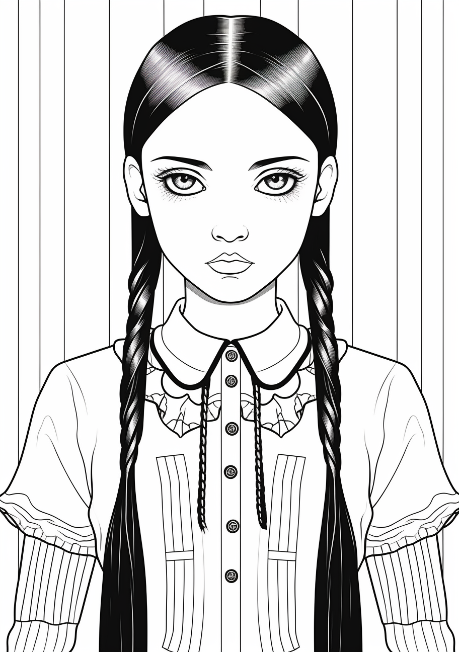 Wednesday Addams Coloring Pictures Pages - Fun and Creative on Hero: Wednesday Addams Coloring Pictures Pages - Fun and Creative