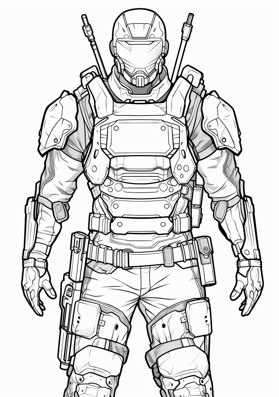 Dynamic pose of an anime character, ready for action; clean, bold lines and detailed facial expressions.