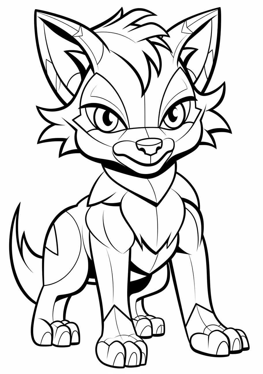 The second of the starter pokemon series featured in its familiar form; distinct lines and uncomplicated patterns. printable coloring page, black and white, free download