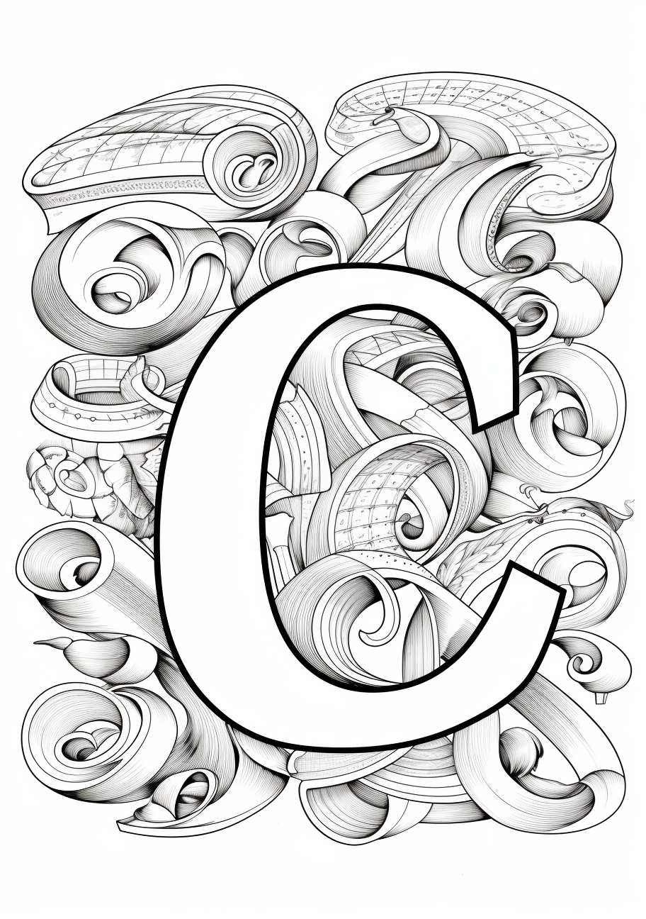 Full cursive alphabet, elegant variant; with clear curves and strokes.printable coloring page, black and white, free download
