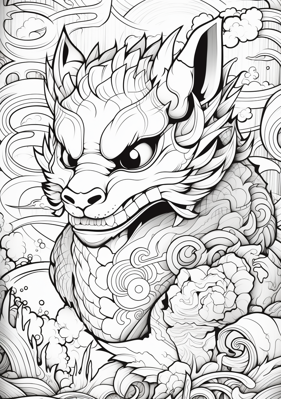 Pokemon displayed in movement; simple, bold lines communicating energy and liveliness. printable coloring page, black and white, free download