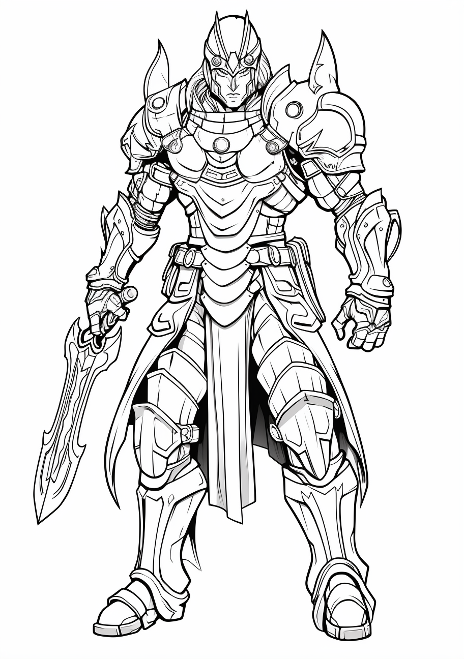 Renowned anime hero ready for combat; intricately detailed costume and weapon