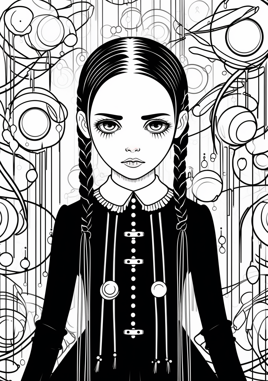Wednesday Addams Coloring Book Pages - Fun Coloring for All Ages on Hero: Wednesday Addams Coloring Book Pages - Fun Coloring for All Ages