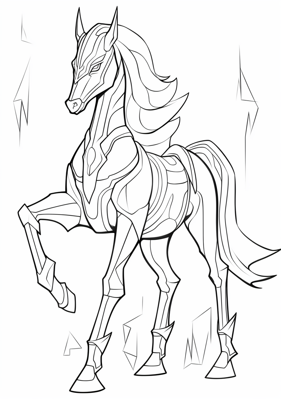 A standstill portrait of Arceus; defined lines with crisp outlines. printable coloring page, black and white, free download