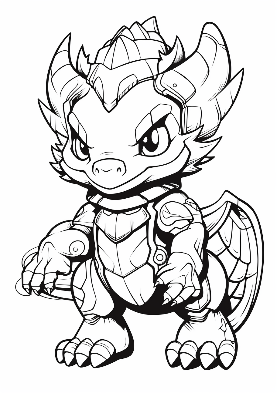 Third of the starter pokemon series, drawn in its unique manner; simplified lines and minimal patterns. printable coloring page, black and white, free download