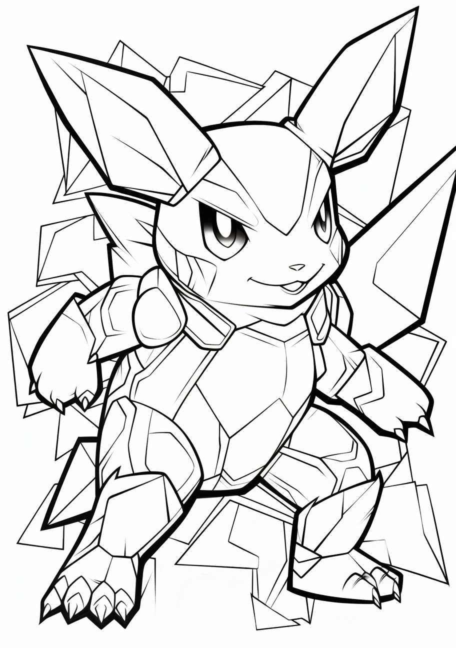 Soft sketch portraying Pikachu's leap; less emphasis on lines and more on action. printable coloring page, black and white, free download