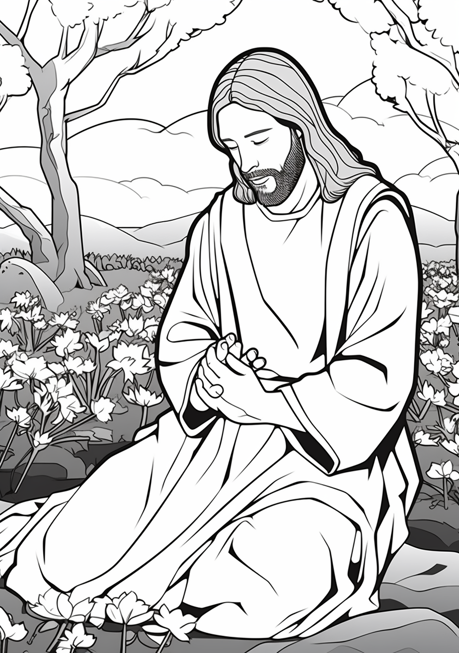 Features Jesus walking on water, inviting colors to bring this miracle to life, line art with a good balance of simplicity and detail. inspirational biblical easter coloring pages pfp for discord.
