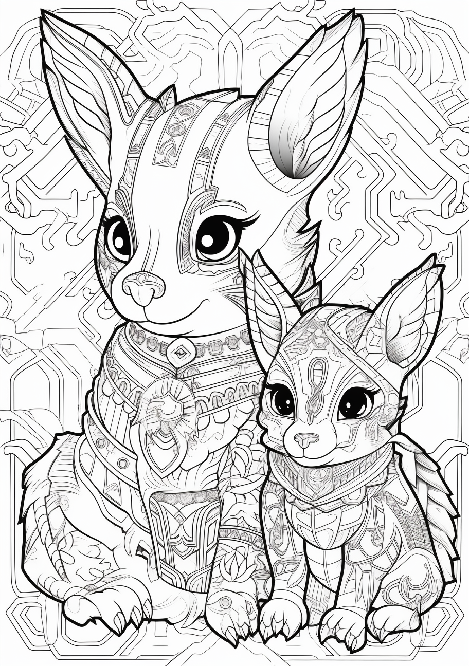 Complex drawing of Pikachu; features intricate line work and patterns for a challenging coloring experience. printable coloring page, black and white, free download