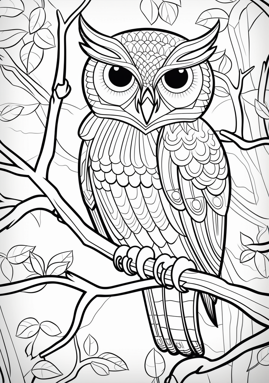 Halloween themed drawing of an owl with intricate designs, set against the backdrop of a dark night. phone art wallpaper
