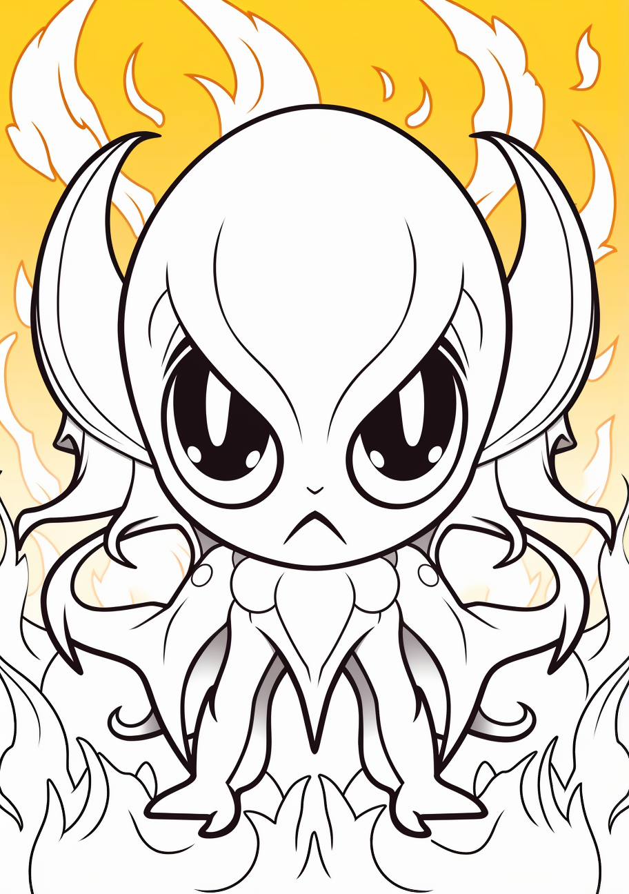 An octopus depicted in anime style, with detailed lines and circular eyes.