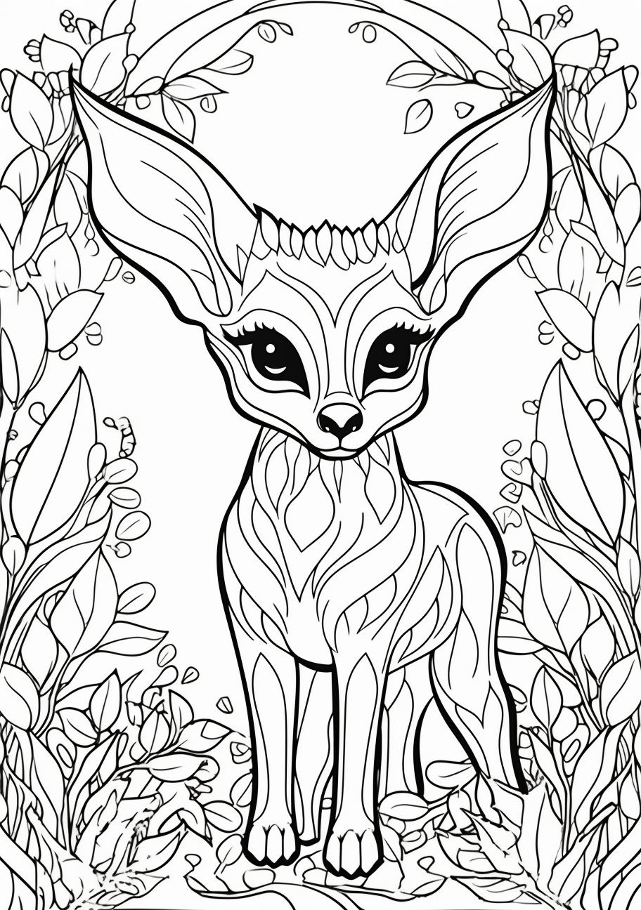 Collection of Eevee evolutions; detailed shading techniques applied. printable coloring page, black and white, free download
