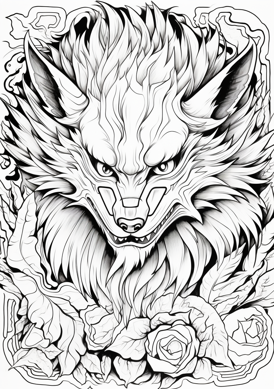 An individual Pokemon showcased within an illustrative frame; detailed with strong, bold lines. printable coloring page, black and white, free download