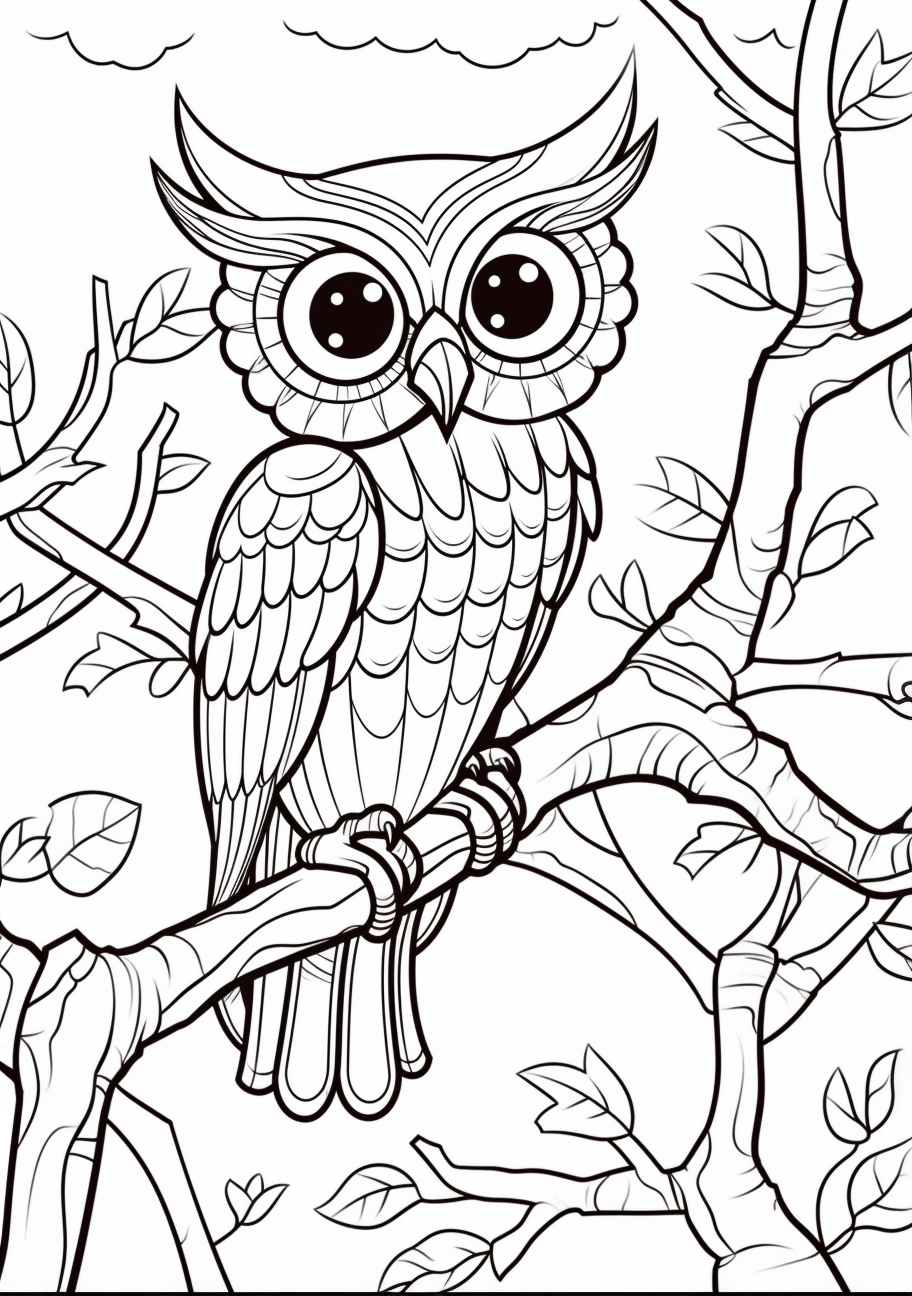 A Halloween styled owl perched on a haunted tree; detailed designs and lines. phone art wallpaper
