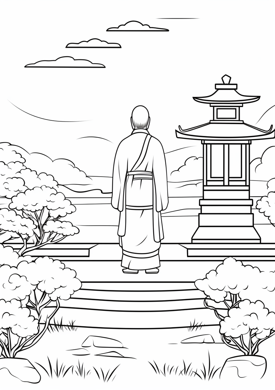 Showcases a well-balanced Zen garden with a pronounced focus on the raked sand patterns and the stone lantern. phone art wallpaper