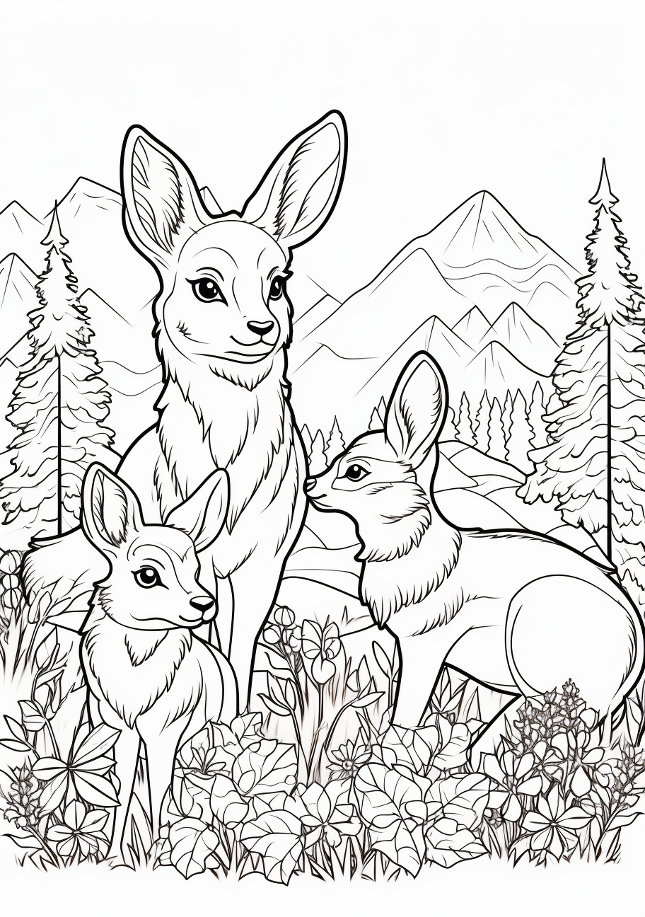 Eevee's evolution transformations rendered in a playful motif; clean lines and intricate patterns. printable coloring page, black and white, free download