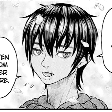 Aesthetic anime & manga PFP for discord, Berserk, A Wall - 359, Page 8, Chapter 359. 1:1 square ratio. Aesthetic pfps dark, color & black and white.