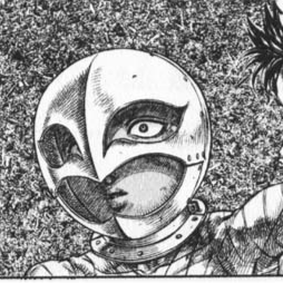 Aesthetic anime & manga PFP for discord, Berserk, Advent - 75, Page 13, Chapter 75. 1:1 square ratio. Aesthetic pfps dark, color & black and white.