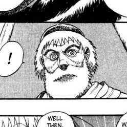 Aesthetic anime & manga PFP for discord, Berserk, The Brand - 0.02, Page 3, Chapter 0.02. 1:1 square ratio. Aesthetic pfps dark, color & black and white.