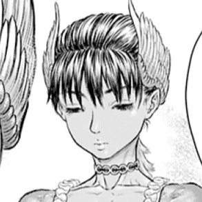 Aesthetic anime & manga PFP for discord, Berserk, The Red Raven Sleeps in the Birdcage - 372, Page 5, Chapter 372. 1:1 square ratio. Aesthetic pfps dark, color & black and white.