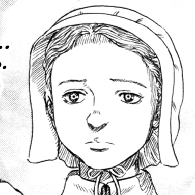 Aesthetic anime & manga PFP for discord, Berserk, In the Garden - 252, Page 1, Chapter 252. 1:1 square ratio. Aesthetic pfps dark, color & black and white.