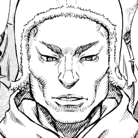 Aesthetic anime & manga PFP for discord, Berserk, Qliphoth - 215, Page 6, Chapter 215. 1:1 square ratio. Aesthetic pfps dark, color & black and white.