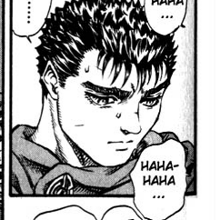 Aesthetic anime & manga PFP for discord, Berserk, Confession - 45, Page 4, Chapter 45. 1:1 square ratio. Aesthetic pfps dark, color & black and white.