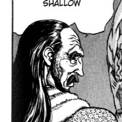 Aesthetic anime & manga PFP for discord, Berserk, The Fallen Hawk - 39, Page 1, Chapter 39. 1:1 square ratio. Aesthetic pfps dark, color & black and white.