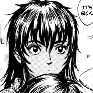 Aesthetic anime & manga PFP for discord, Berserk, Supernatural Fog - 240, Page 6, Chapter 240. 1:1 square ratio. Aesthetic pfps dark, color & black and white.