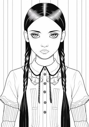 Wednesday Addams Coloring Pictures Pages - Fun and Creative Wednesday Addams Coloring Pictures Pages - Fun and Creative