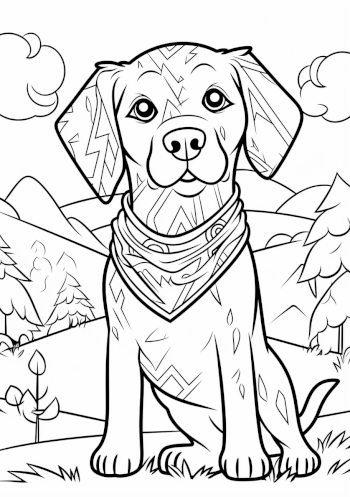 Dog Coloring Page - Free Printable, Fun and Engaging Dog Coloring Page - Free Printable, Fun and Engaging