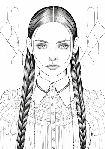 Wednesday Addams Coloring Sheet Pages for Kids and Adults Wednesday Addams Coloring Sheet Pages for Kids and Adults