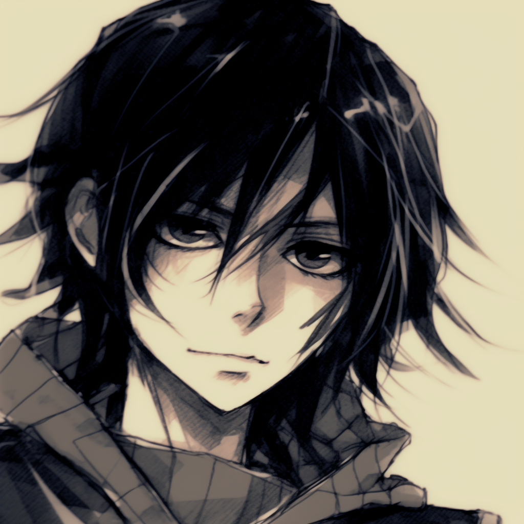 Mikasa Ackerman with a serious look, muted colors and detailed linework. top rated manga anime pfp pfp for discord.