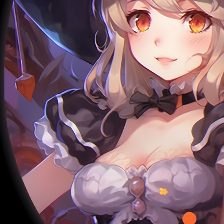 Characters in demon themed costumes standing back-to-back, detailed with sharp lines and heightened contrast. genshin impact matching halloween profile pics pfp for discord.