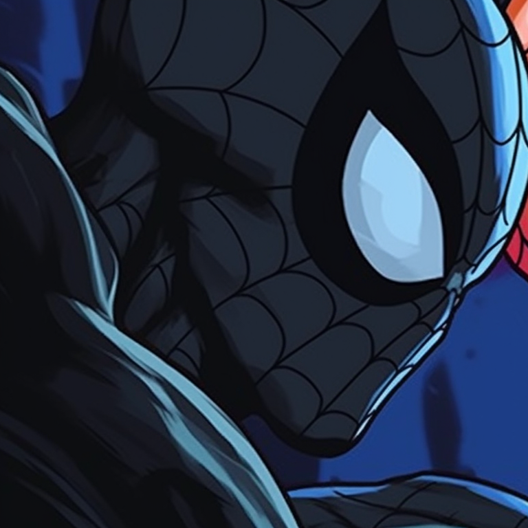 Profile close-ups of Peter Parker and Spiderman, detailed expressions and depth of character shown. spiderman matching pfp fan art pfp for discord.
