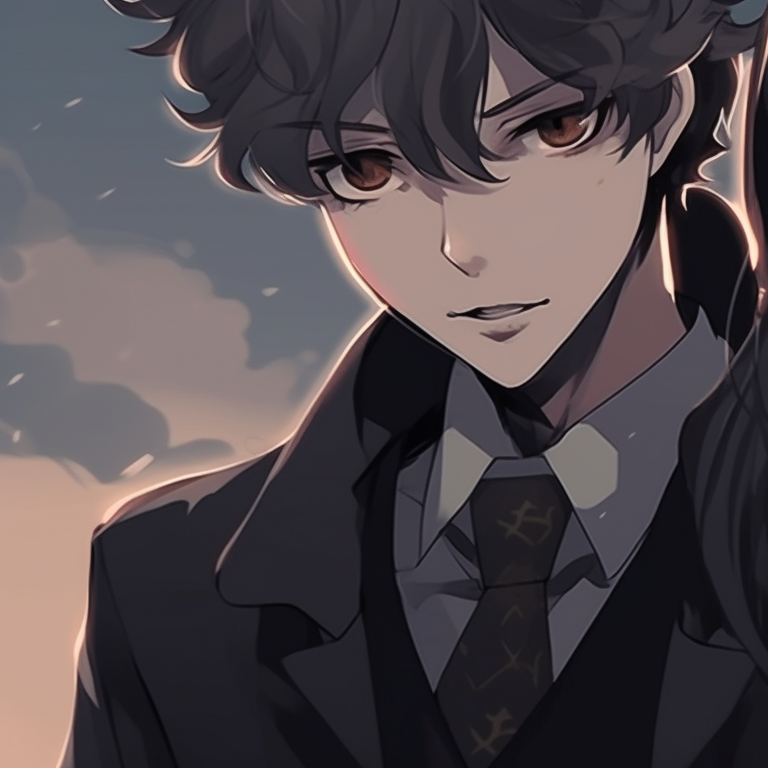 Two characters in mysterious cloaks, posing back-to-back with a serious expression, crisp lines and cool color scheme. best friend's matching pfp pfp for discord.