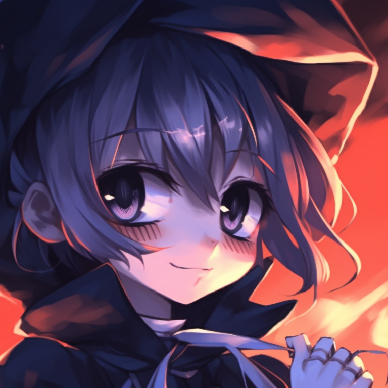 Two characters dressed as classic monsters, amidst a haunted house, eerie lights and fine details. halloween anime themed discord pfp matching ideas pfp for discord.