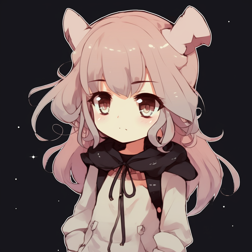 Chibi Anime character detailing with pastel colored shading and soft lines. anime pfp cute styles pfp for discord.