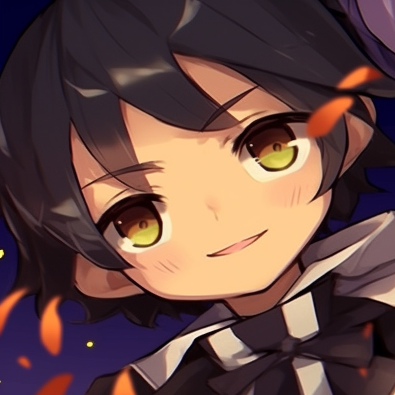 Silhouettes of Shinobu and Giyuu, a blend of dark colors and sharp lines. diy halloween themed matching pfp for shinobu and giyuu pfp for discord.