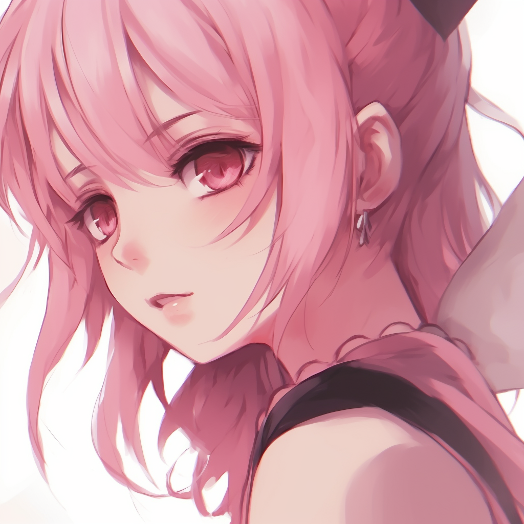 Profile of Sakura Haruno, vibrant pink hair and green eyes. distinctive pink anime pfp concepts