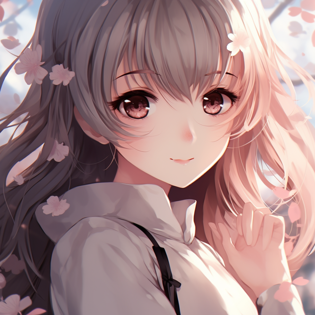 Anime Girl PFP themed around Sakura, soft pink tones and cherry blossom details. anime pfp girl in aesthetic artHD, free download