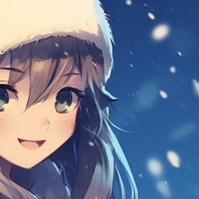 Characters, in cozy sweaters, low-light ambiance and warm tones, sitting together on Christmas Eve. cute girl and boy matching christmas pfp pfp for discord.