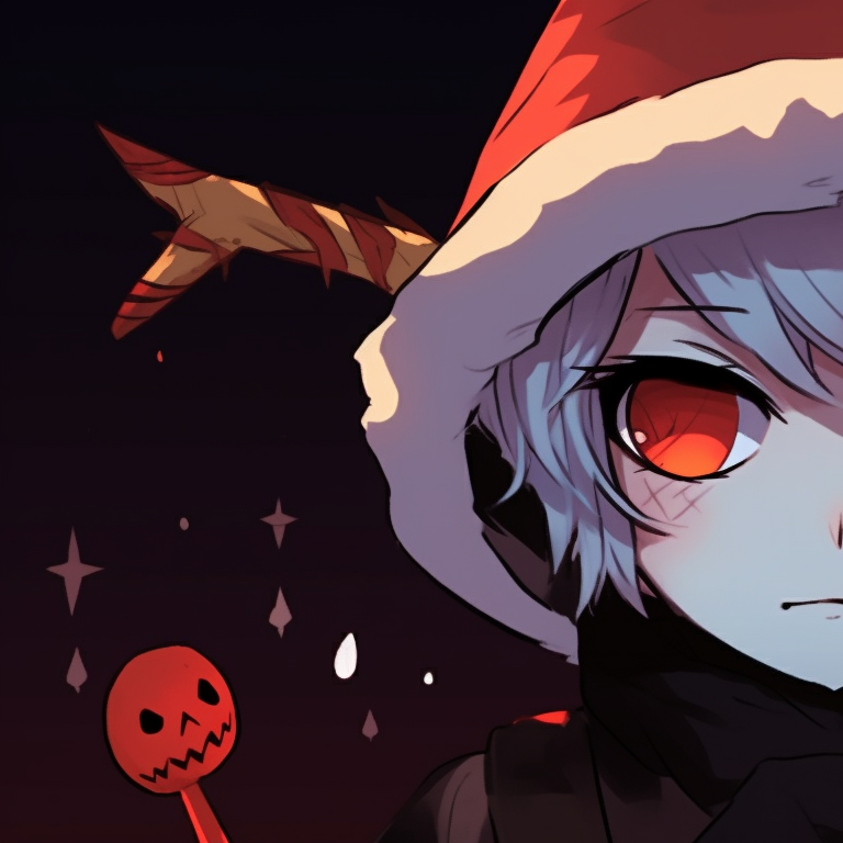 Two witches featuring Christmas elements, rich colors and dark shading. halloween christmas themed profile inspiration pfp for discord.