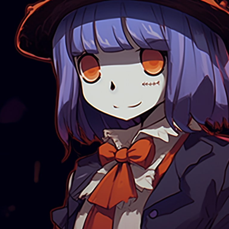 Two characters in matching skeleton costumes, sharp contrasts, dark background and highlighting focuses on the bone details. meme matching pfp with a spooky halloween theme pfp for discord.