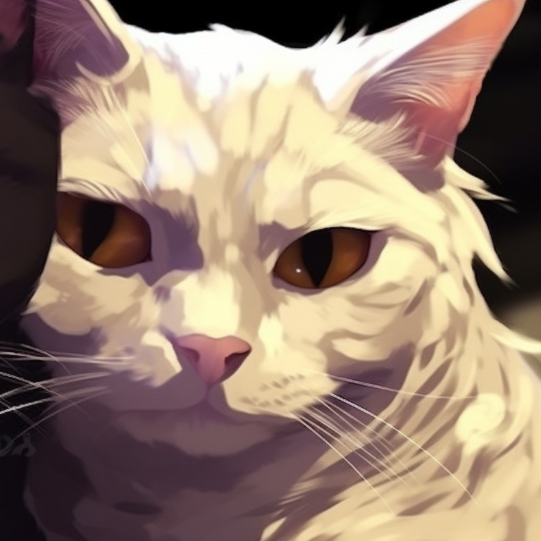 Two cats representing day and night, diverse colors and contrasting themes. popular matching pfp cat trends pfp for discord.